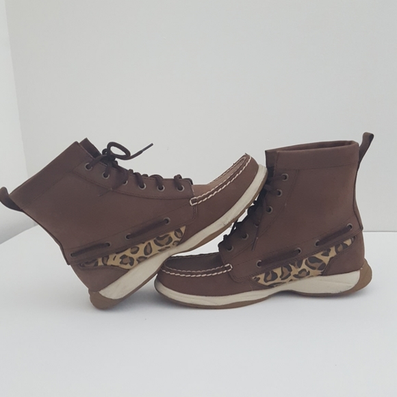 Sperry Top Sider leopard print leather boot 6.5 M - Picture 6 of 8
